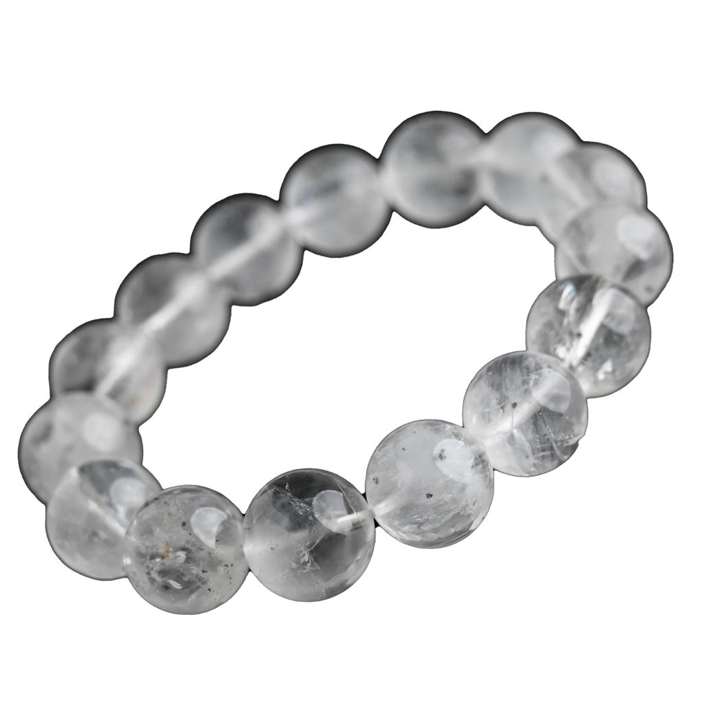 Eigado Pyrite In Quartz 15 Inner Natural Power Good Luck Bracelet, Beads, 14mm, Diameter Approx. 17cm, Stone, Stone, Charm, 2507-Brace-Pyr-01