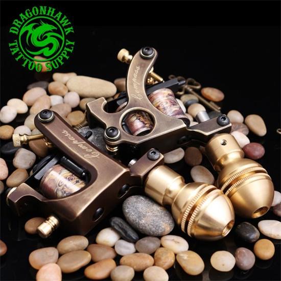 Dragonhawk 2 Brass Tattoo Machine Straight Shader Circle Liner with 2