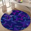 1pc Neon Stars Office Round Area Rug, Indoor Mat Suitable ForOffice, Under Office Chairs Bedroom Living Room Home Decor, Room Deco Q052