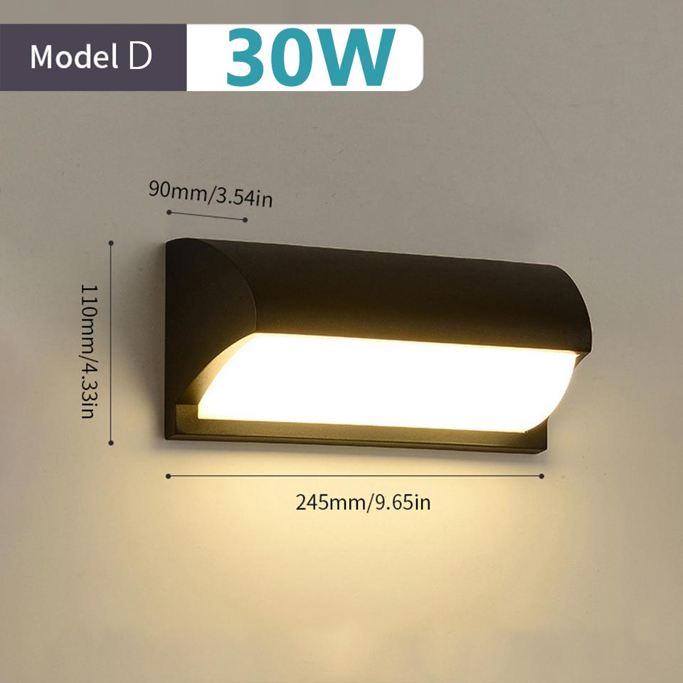 LED Wall Light With Motion Sensor 30W 16W 12W AC85-265V Outdoor Wall Light for Porch  Balcony Garden Lamp Home Lighting