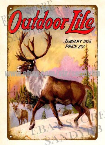 outdoor life deer longhorn sportsman hunting wildlife metal tin sign 20x30cm（7.8x11.8inch）