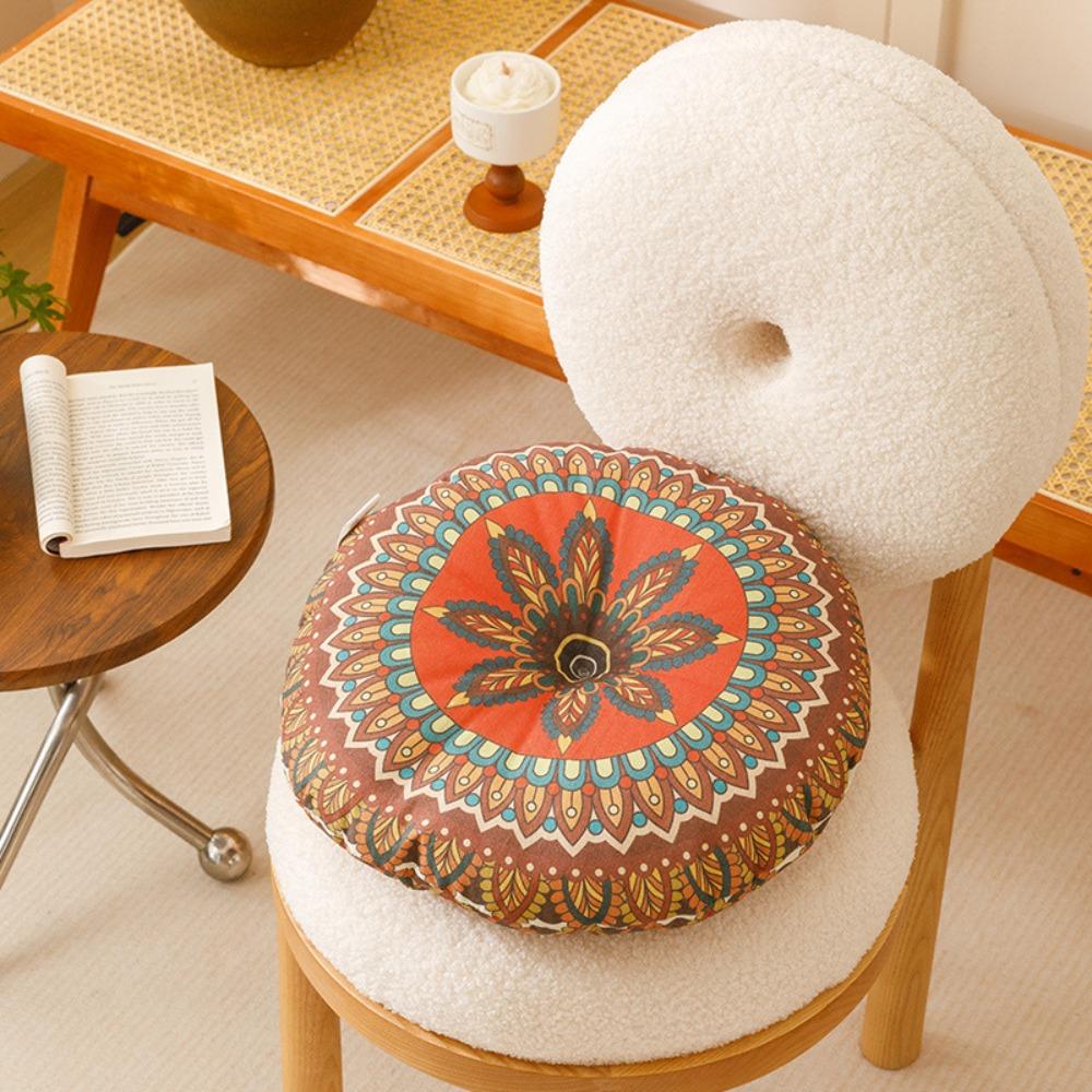 

Дышащие круглые подушки-футоны в стиле бохо, двухсторонние коврики, новый напольный коврик из хлопка и льна style 2