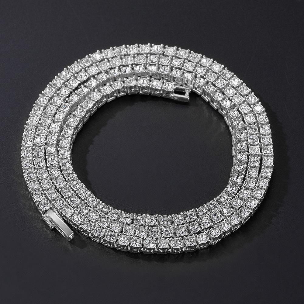 3mm Single Row Tennis Chain - Trendy European and American Hip-Hop Streetwear