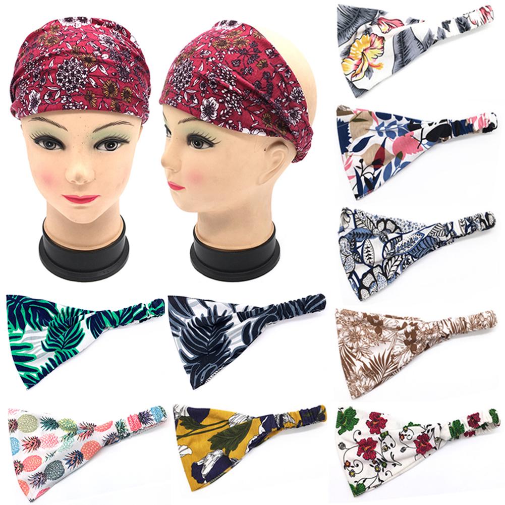 Factory Custom Boho Cotton Elastic Headband Women Summer Head Wrap Sports Yoga Headband Hair Bands Hair Accessories