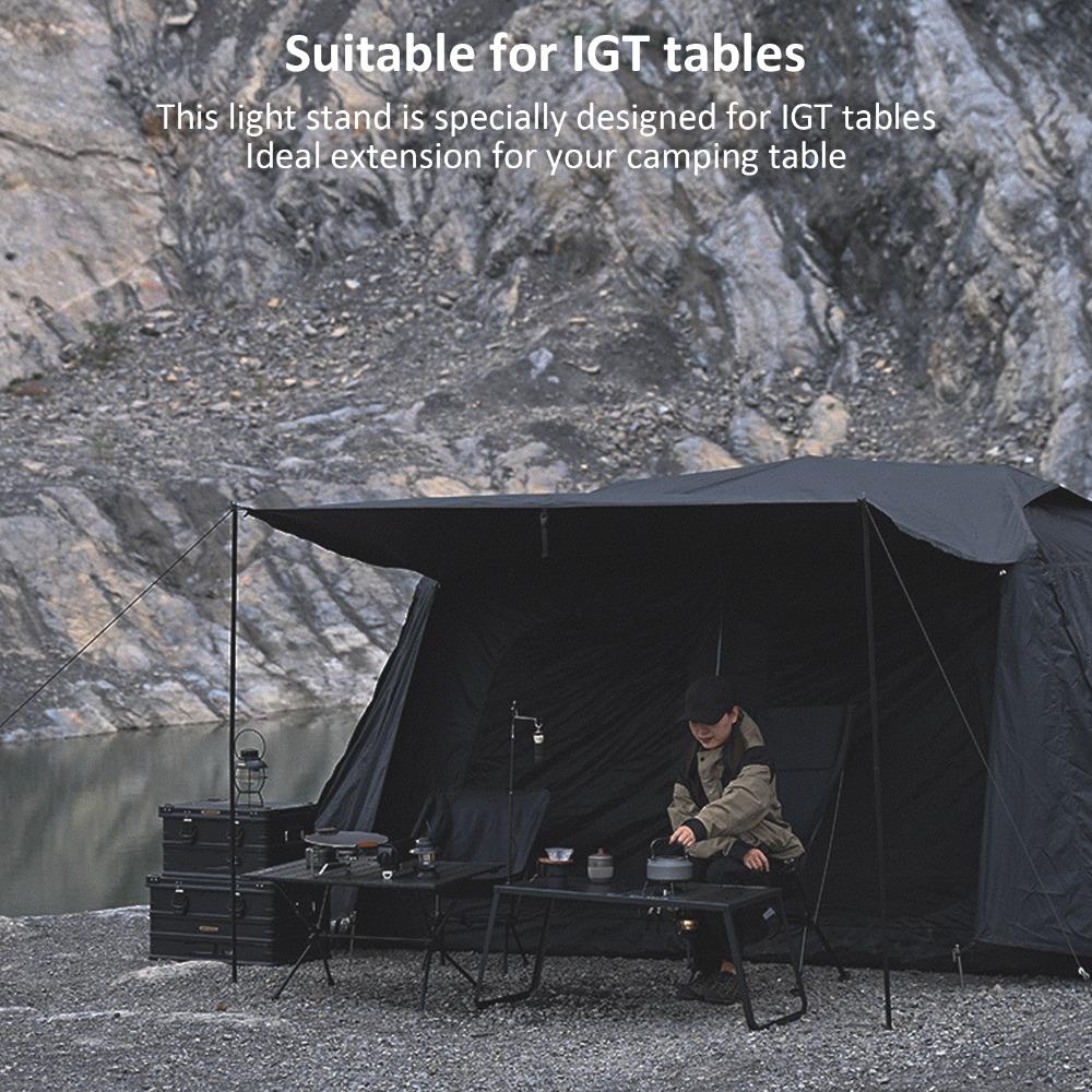 Black Portable Lantern Stand Aluminum Alloy Folding Lantern Stand Durable Light Stand  Outdoor Use