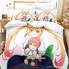 Miss Kobayashi's Dragon Maid Bedding Set Anime three-piece Set Adult Kid Bedroom Duvetcover Sets Kawaii Girls Conjunto De Cama