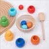 Balls In Cups Toy Color Sorting Game for Kids Board Fine Motor Wooden Preschool Sensory