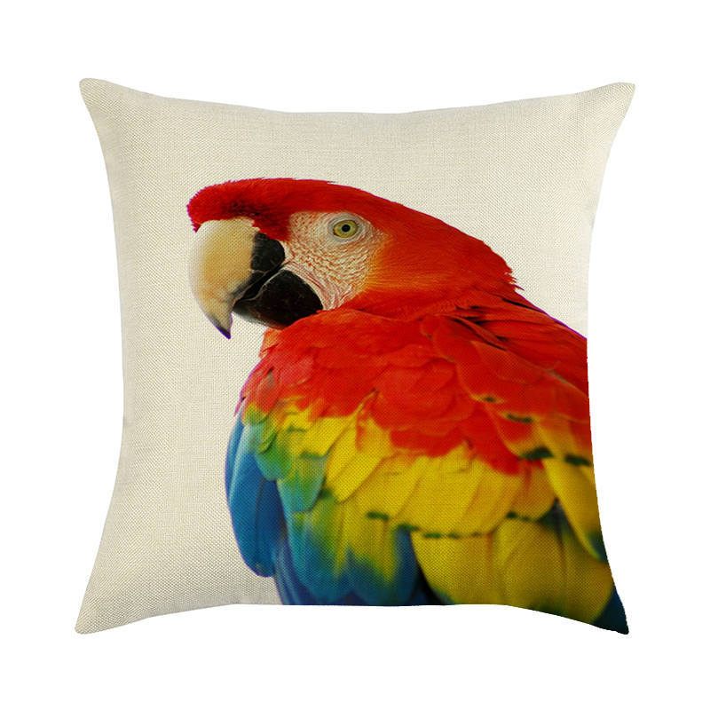 Painted Pattern Of The Macaw Digital Printing Short Plush Pillow Covers For Car Sofa Office Cushion Cover Home Goods