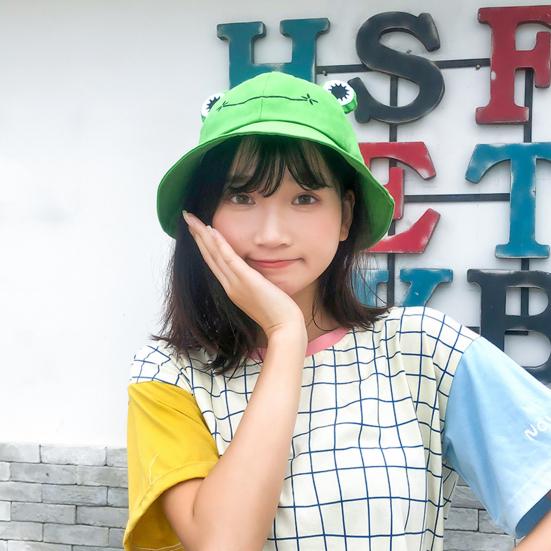 Cute Frog Design Sun Protection Fisherman Hat Children Adults Outdoor Bucket Cap