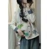 Dimanaf 2025 Women Sleeveless Buttons Autumn Vest Sweaters Style Printing  Knitting Casual Loose Sweater