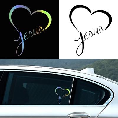 LYKX JESUS HEART Vinyl Decal Sticker for Car Window Wall Bumper God Love Christ Bible