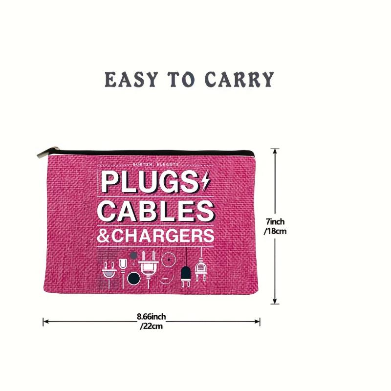 1PC Cosmetic Cable Travel Storage Bag Zippered Makeup Toiletry Organizer,Portable Charging Cable Storage Large Capacity Bag
