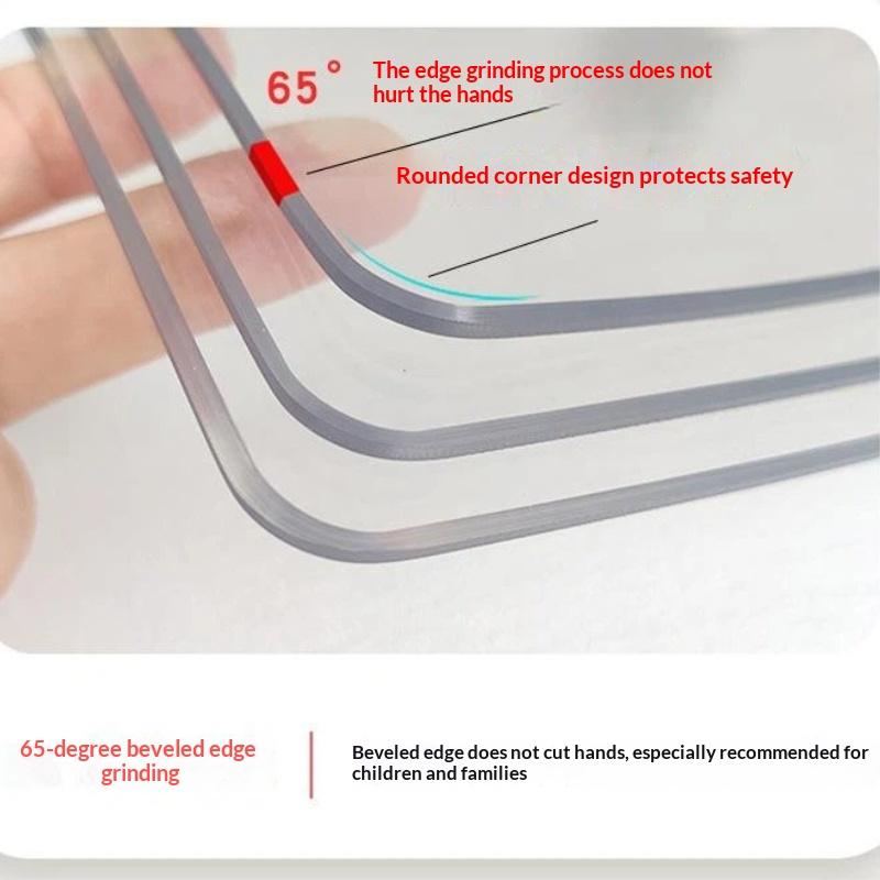 Clear PVC Table Protector Wear Resistant Oil Proof Heat Resistant Antibacterial Mat for Office Conference Meeting Table