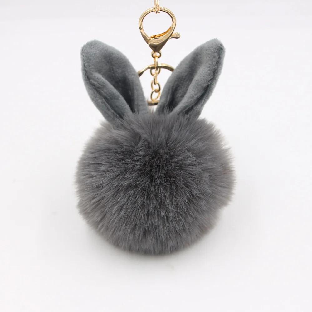 Rabbit Ear Hair Ball Keychain Pendant Plush Pendant Imitation Fur Bag Jewelry Fury Ball
