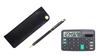 Black Pen Case with Mini Calculator and Blue Epoxy Rotating Ballpoint Pen Set Snap-closure (T23-D-NK01B-WD002-L)