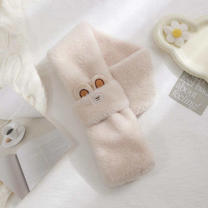 Women's Versatile Winter Scarf - Imitation Rex Rabbit Fur Reindeer Design, Plush Neck Warmer, Perfect Christmas or New Year Gift
