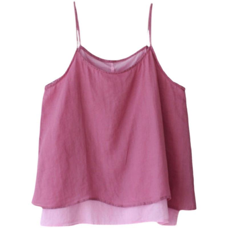 Women's Linen Camisole Vest Casual Ramie Thin Inner Top
