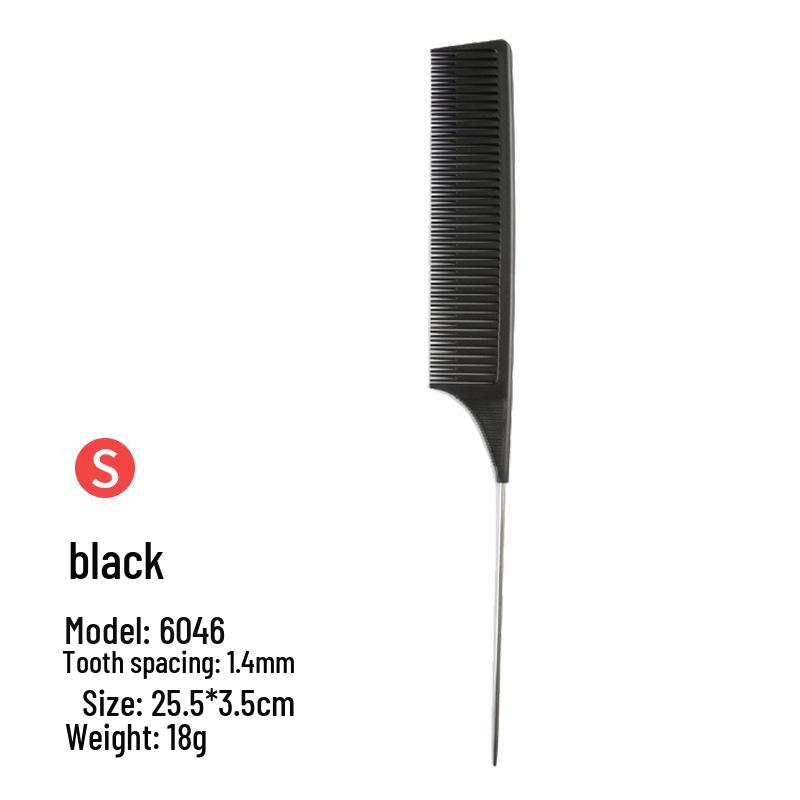 Barber Shop Sectioning & Dyeing Highlight Comb Set - Steel Needle and Fine Teeth, Heat-Resistant, Pointed Tail
