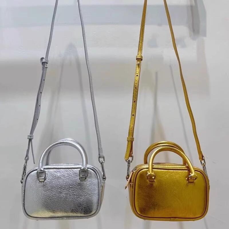 Modische Taschen mit Griff oben, hochwertige Umhängetaschen für Damen, lässige Bowling-Handtaschen aus Leder für Frauen, süße quadratische Mini-Tasche