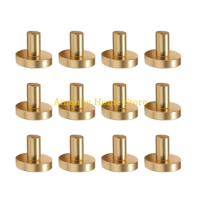 F26C Paket med 12 Guld Skåpsknoppar med Skruvmejsel Guld Byråknoppar set Elegant Mässingsfinish Låddraghandtag för Heminredning