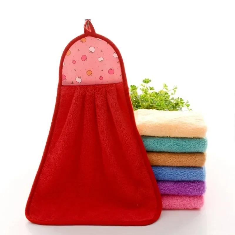 Cartoon Hanging Bathing Towel Coral Velvet Wiping Towel Absorbent Wiping Cloth Wips Hand Towels Bathroom Microfibe Extra Thick Handkerchief