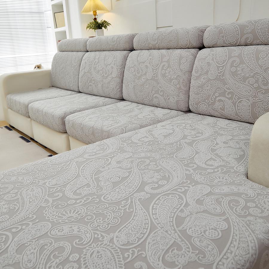 

Universal Jacquard Sofa Cushion Cover Anti-Scratch All-Season Pet-Friendly Easy Install 1/2/3/4/L Headrest Cover Options Plus 3 seater