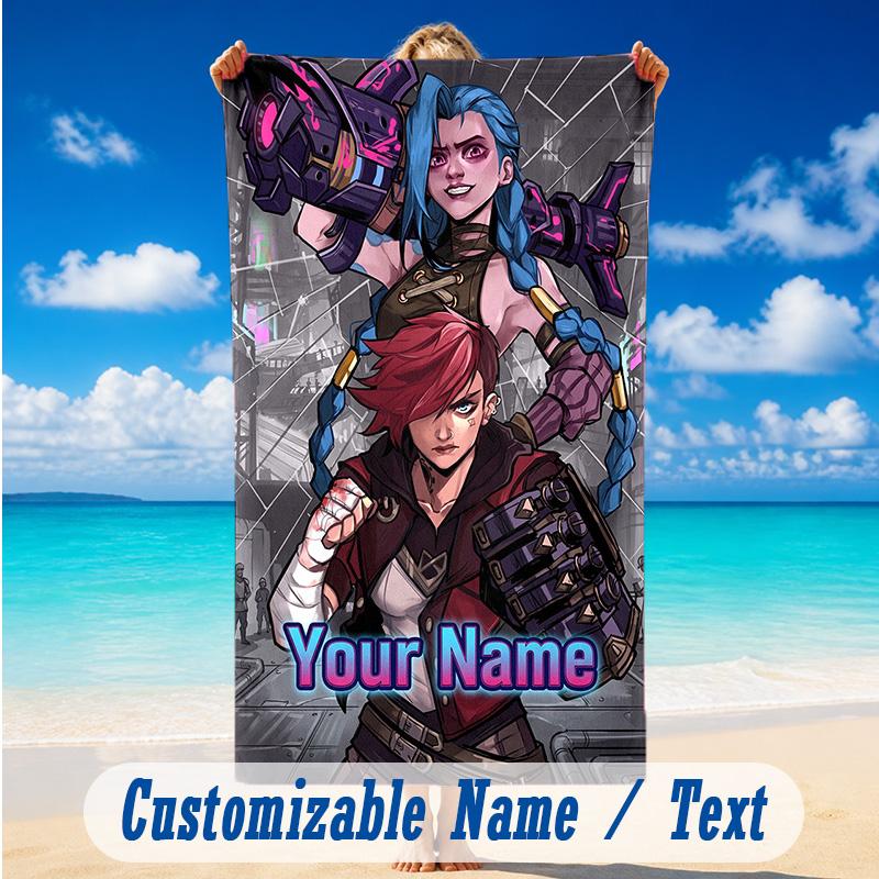 Beach Towel Custom Name Text, Quick Dry Large Towel For Beach HomeArcane