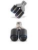 Carbon Fiber Dual Outlet Exhaust Pipe, Burnt Blue - One-in-Two Design for Tailpipe Modification