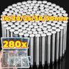 280Pcs Cement Nails Steel Nail Round Head Tack Picture Hanging Hook Woodworking Fasteners Pushpin Supplies 16/20/25/30/50mm