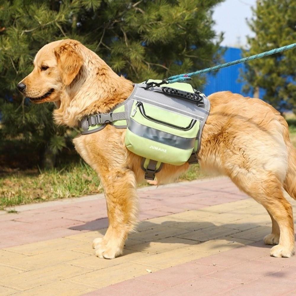Adjustable Dog Snack Bag Large Capacity Dog Harness Saddlebag Dog Training Backpack Camping