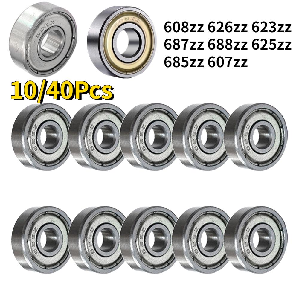 40/10Pcs 623zz 687zz 688zz 625zz 685zz 607zz 608zz Ball Bearing Chrome Steel Ball Bearings 3D Printer Part Bearing Pulley Wheel