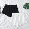 Women's High Waist A-Line Denim Shorts - Korean Style Summer 2025, Loose Fit, Slimming, Wide Leg, Rolled Hem.