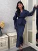 Spring 2025 Women's Casual Tie Cardigan and Skirt Set