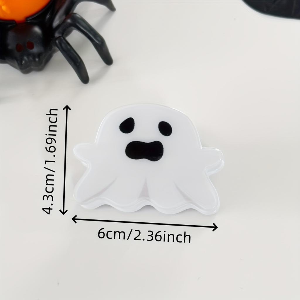 Halloween Elegant Bat Design Hair Clip for Women- Black with White Sparkles,High Ponytail Holder,Stylish Acrylic Hair Accessory