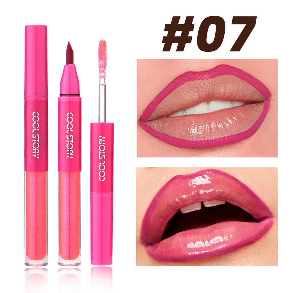 Waterproof Lip Liner & Glaze Combo Smooth Moisturizing Plumping Stain Liquid Lipstick Natural Outline Lips Contour Makeup