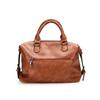 Brown PU Leather-Style Women's Messenger Bag - Shoulder Tote Satchel with ID & Phone Pockets, Zippered Compartments