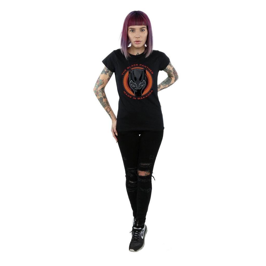Marvel Womens/Ladies Black Panther Made In Wakanda Red Cotton T-Shirt