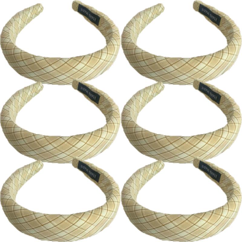 Cloth Plaid Sweet Headband Women's Korean Fashion Fresh Hair Band Outdoor Hair Accessories