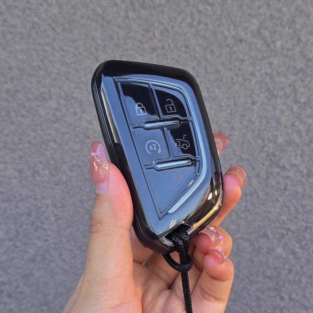Slim Car Key Case Fob Keychain For - Cadillac Xt4 Ct4 Ct5 Lyriq Escalade Optiq Vistiq Car Accessories