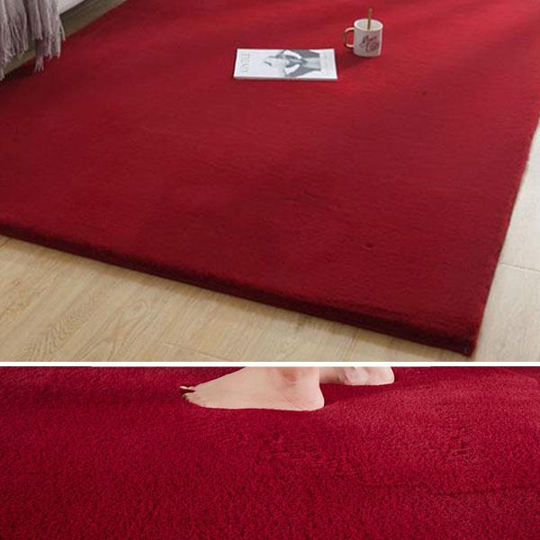 Imitation Rabbit Fur Carpet Comfortable Soft Plush Rug Modern Simple Bedroom/living Room Balcony Cushion Solid Color Sofa Mat