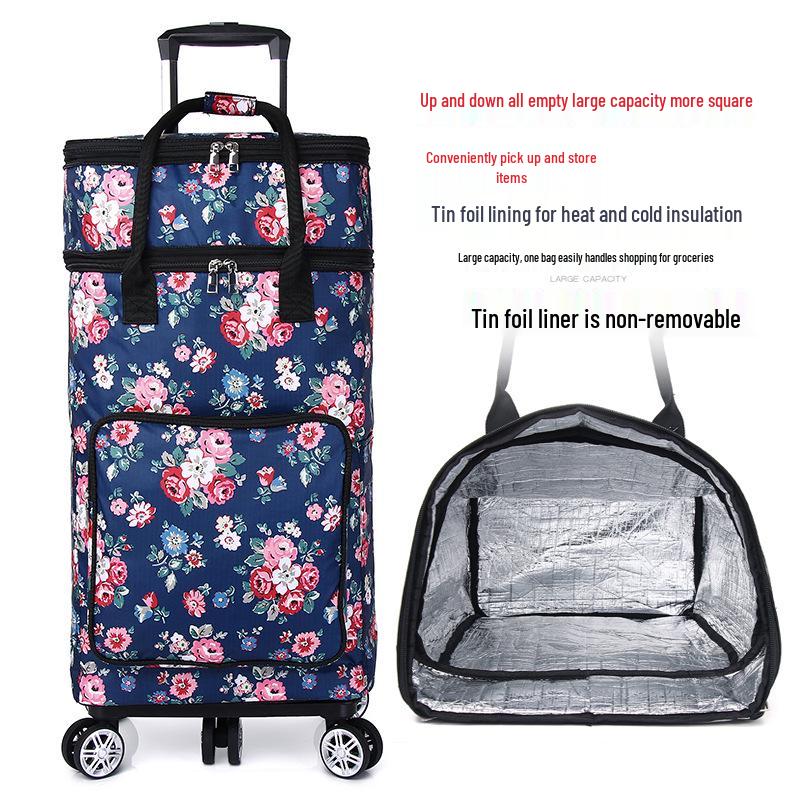 Faltbarer Einkaufswagen für Senioren mit großem Fassungsvermögen und tragbarer Aufbewahrungstasche