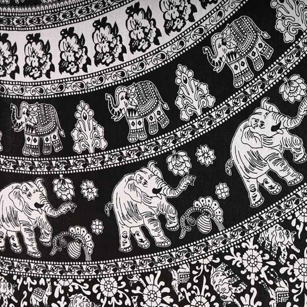 Bless International Beautiful Indian Bohemian Psychedelic Hippie Tree of Life Window Curtain Panels for Bedroom, Living, Balcony (Elephant Peacock)