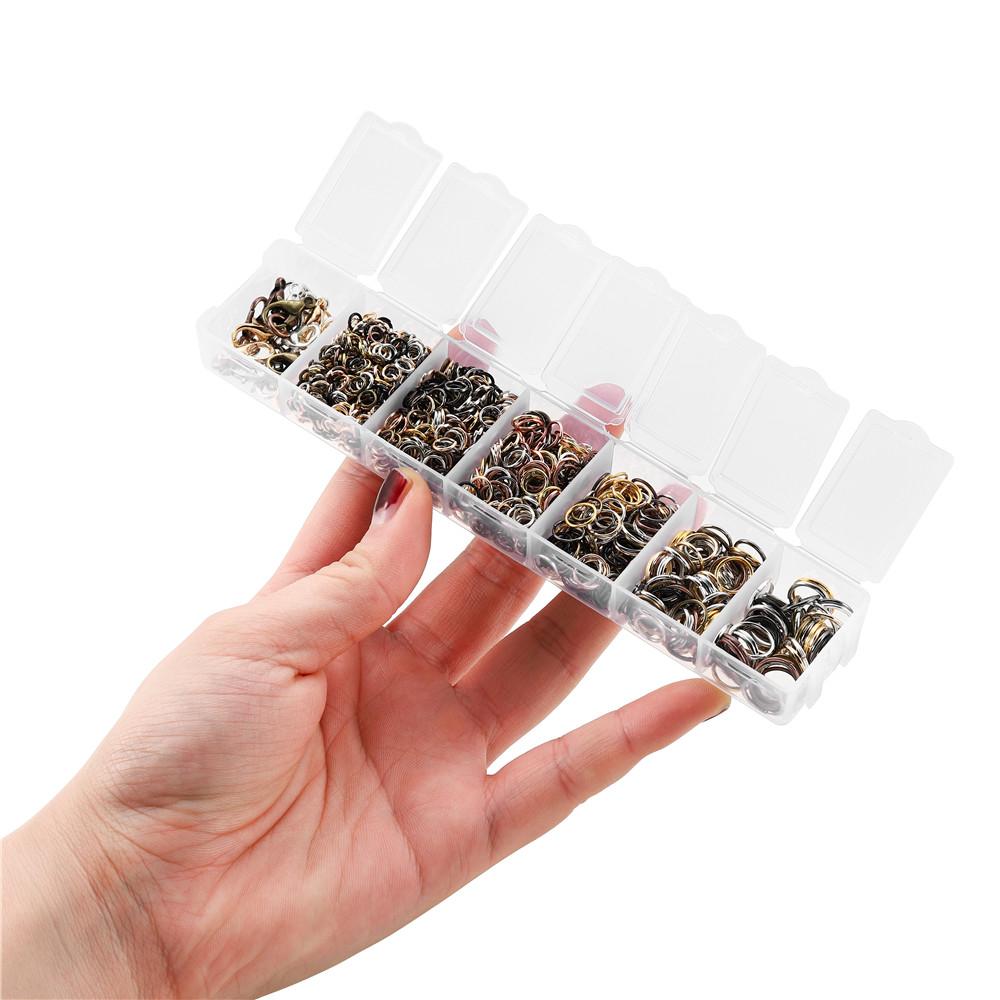 1353Pcs/Set Alloy Lobster Clasp Jump Rings Needle Nose Pliers Tweezers Open Ring Jewelry Accessories Kit for DIY Jewelry Making