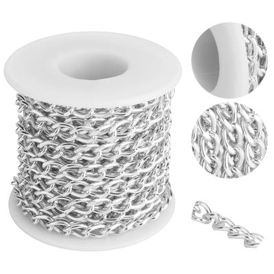 DIY Handmade Accessories Silver Aluminium Chain 7mm Wide Aluminum DIY Accessories 5Meter Twisted Links Chain DIY Crafts