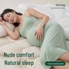 Robe de nuit de maternité sans coutures en modal Printemps/Été: Robe longue débardeur confortable post-partum pour femmes enceintes, pyjama sans soutien-gorge.