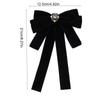 Simple Velvet Black Ribbon Pin Rhinestones Beads Black Bow Necktie Pin Pearl Funerals Memorial Pin Men