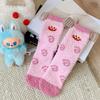Three-dimensional Coral Fleece Sleeping Socks Winter Warm Medium Tube Floor Socks Embroidery Funny Clown Half Fleece Christmas Socks