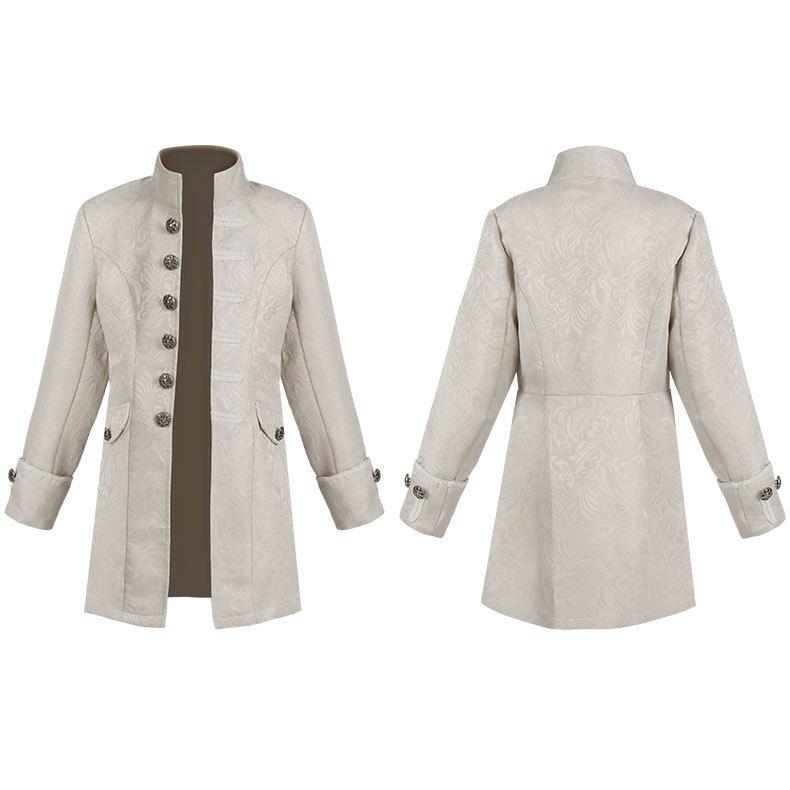  New Men's and Children's Dress Coat Solid Color Fashion Steampunk Retro Uniform Stand-up Collar
