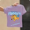 boys' sports shirt, girls' casual top with cartoon print, summer T-shirt Garfield's new children's pure polyester short-sleeved
