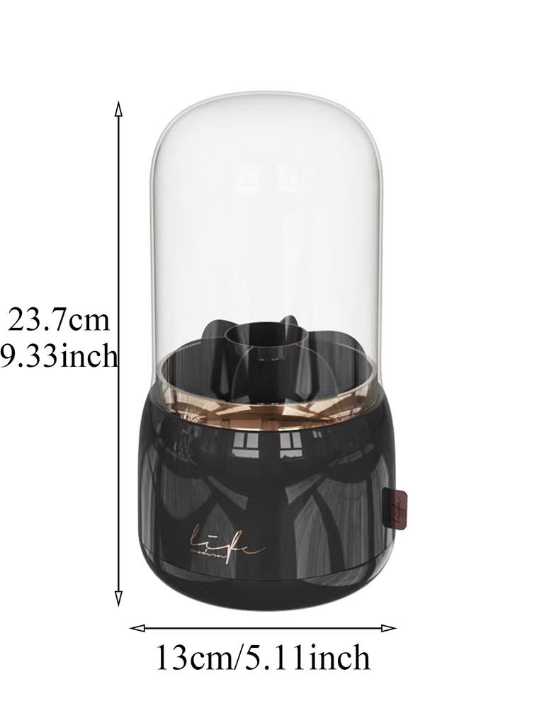 360 Rotating Transparent Makeup Brush Organizer Desktop Cosmetics Storage Box Bathroom Storage Organizers Student Pen Holder
